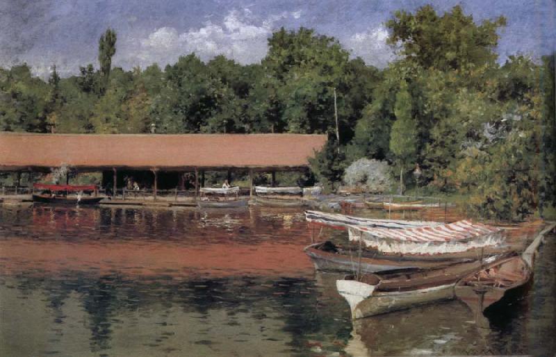 The boat in the lake, William Merritt Chase